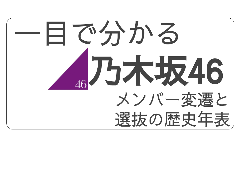 一目で分かる 乃木坂46メンバーの変遷と選抜の歴史年表を作ってみた あの坂道を登れ