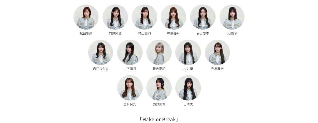 櫻坂46 12thシングル Make or Break 公式フォーメーション